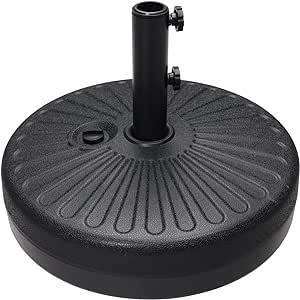 ABCCANOPY 48.5lbs Umbrella Base Water Filled Stand Market Patio Outdoor Heavy Duty Umbrella Stand Holder(Black)