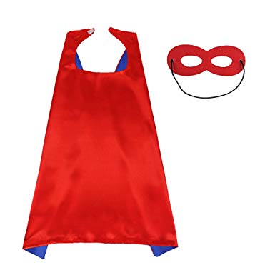 D.Q.Z 35.5' Superhero Cape and Mask for Kids Adults Reversible-Boys Girls Dress up Costume Party Supplies