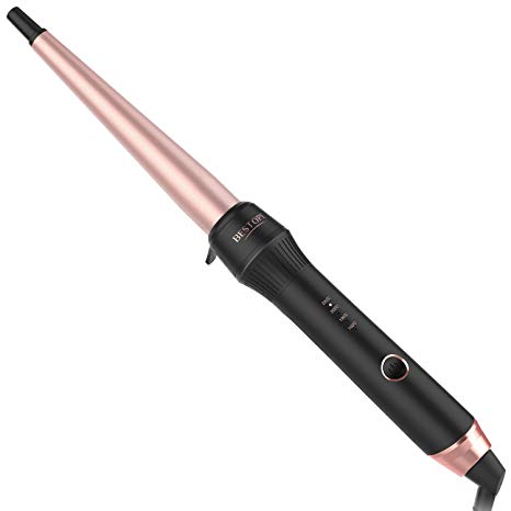 BESTOPE Curling Tongs 13mm 19mm 25mm Tapered Hair Curlers Tourmaline Ceramic Large Barrel Hair Curling Wand Iron 160℃-220℃ with Cool Tip Auto Shut Off Dual Voltage Heat Glove