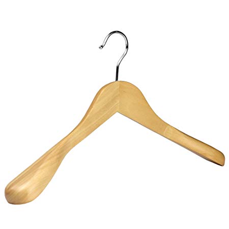 6 Ladies Wooden Coat Hangers with Broad ends for Suits and Jackets
