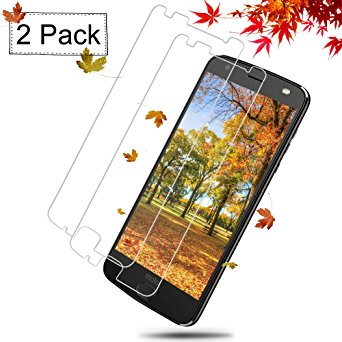 [2-Pack] Motorola MOTO Z2 Force Tempered Glass Screen Protector, Auideas 9H Slim, Anti-Fingerprint, Oil Stain, Scratch, Coating Bubble Free Easy Install, HD Clear Screen Protector for MOTO Z2 Force