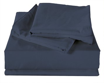 Sleeping Cloud Luxury 1700TC Deep Pocket 4pc Bed Sheet Sets Soft Collection(Nave Blue, King)
