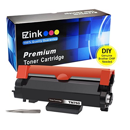 E-Z Ink (NO CHIP) Compatible Toner Cartridge Replacement For Brother TN760 TN 760 TN730 TN770 for Brother HL-L2350DW HL-L2390DW L2395DW L2370DW DCP-L2550DW MFC-L2710DW MFC-L2750DW L2730DW (1 Black)