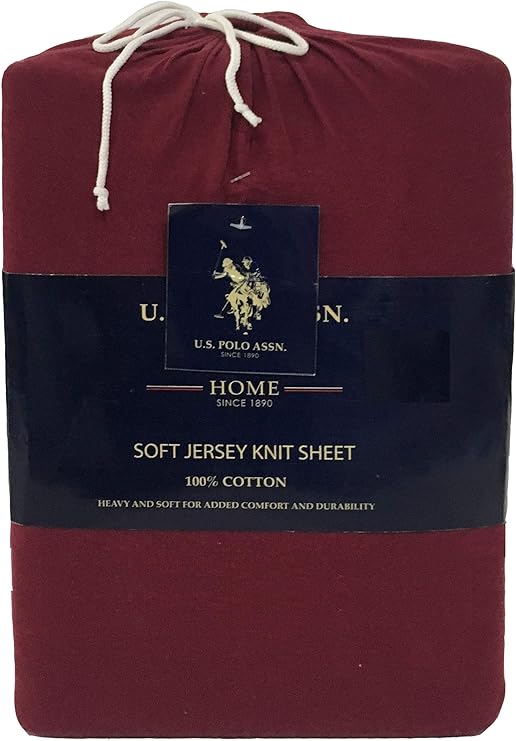 U.S. Polo Assn. All Season, Soft and Cozy T-Shirt Material, 1800 Thread Count 4-Piece Cotton Rich Jersey Sheet Set