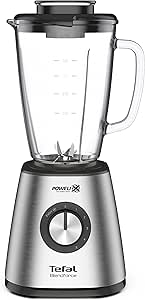 Tefal BL439D Blendforce 2 Standmixer | 800 W | kraftvolles Mixen | 5 Geschwindigkeiten | Pulsfunktion | 6 Powelix-Messer | Edelstahlkorpus | 1,75-L-Thermoglasbehälter | Eiszerkleinerer | Edelstahl