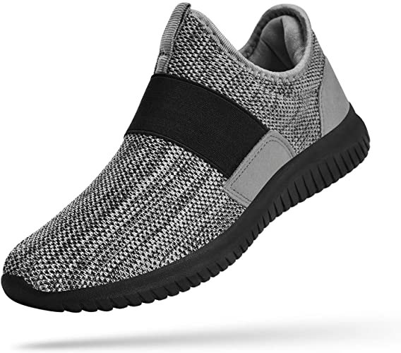 Troadlop Mens Sneakers Slip on Mens Laceless Tennis Shoes Knitted Breathable Running Walking Athletic Shoes