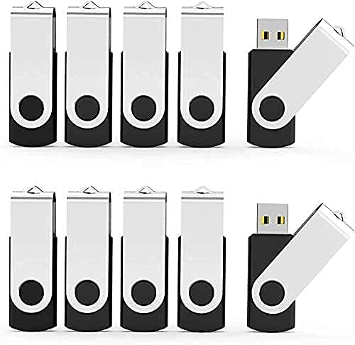 Aiibe 4GB USB Stick Bulk USB Flash Drive 4GB 20 Pack USB 2.0 Key Thumb Drives Memory Sticks USB Drive 4GB, Black