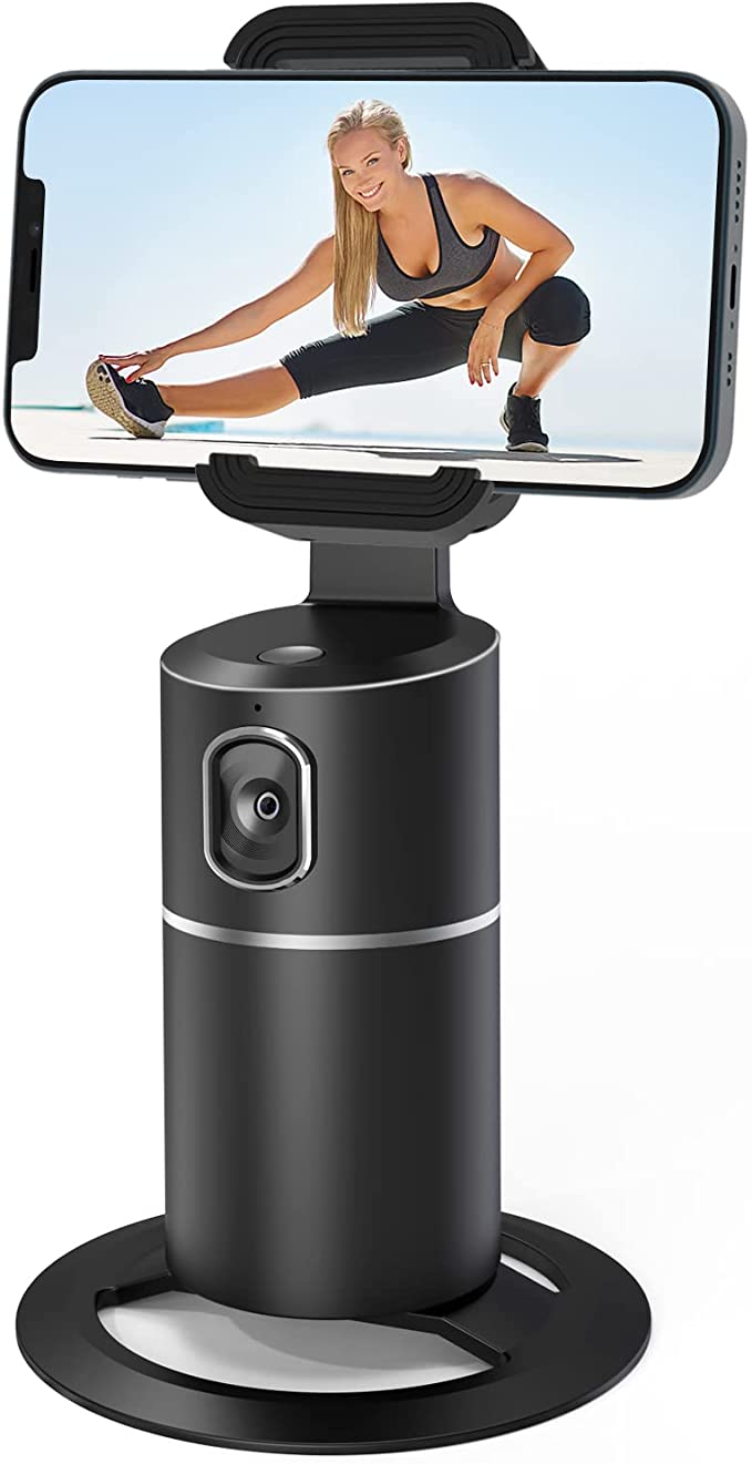 Auto Face Tracking Tripod, 360°Rotation Camera Phone Holder Auto Fast Following, Rechargeable Phone Stand for Live Video YouTube TIK Tok, Universal Stand