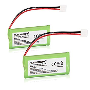 Floureon 2 Packs 2.4V 900mAh Rechargeable Cordless Phone Telephone batteries for Uniden BT-1011 BT-1018 BT-1022 BATT-6010 CPH-515D DWX337 WXI3077