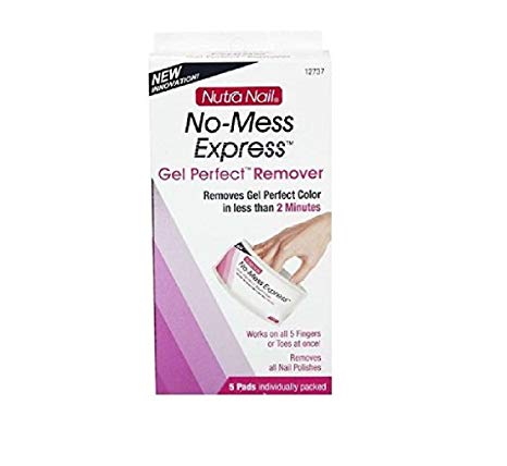 Nutra Nail No-Mess Express Nail Polish & Gel Perfect Remover, 5 Pads   Makeup Blender Stick, 12 Pcs