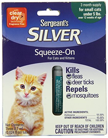 Sergeant's Silver Flea and Tick Squeeze-On Cat