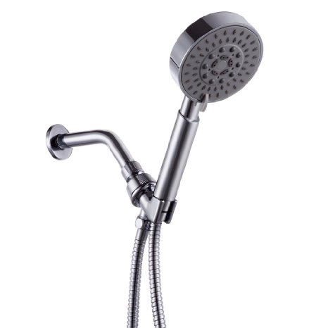 KES TP500 Bathroom Five Function Handheld Shower and Showerhead Combo System with 79-Inch 2-Meter Hose Chrome