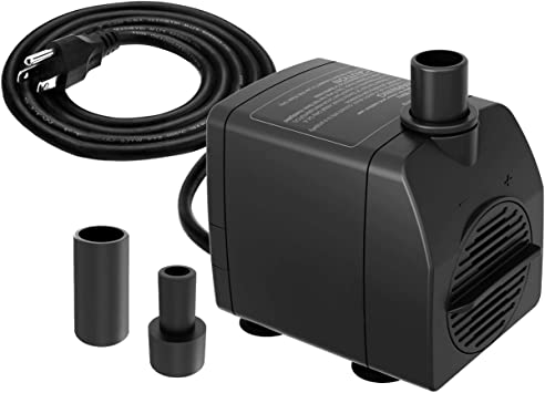 Knifel Submersible Pump 200GPH with AUTO-Shut-Off 5.2ft High Lift for Fountains, Hydroponics, Ponds, Aquariums & More……200pump…