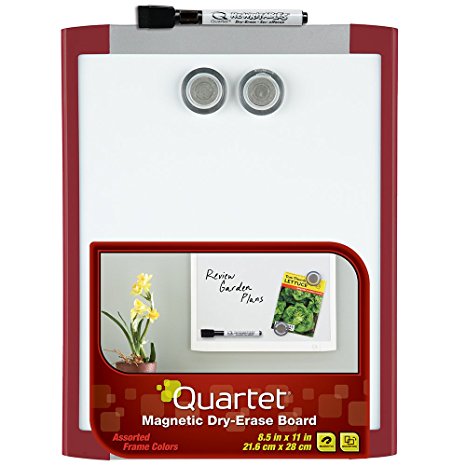 Quartet Magnetic Dry-Erase Board, 8 1/2 x 11 Inches, Red Frame (MHOW8511-RD)