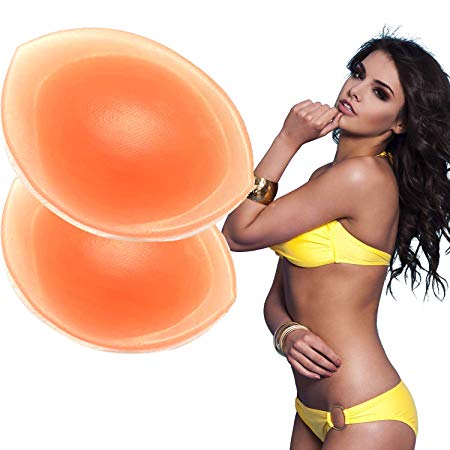 Silicone Breast Inserts - Waterproof Enhancers Bra Inserts B to D Cup for Swimsuits & Bikini