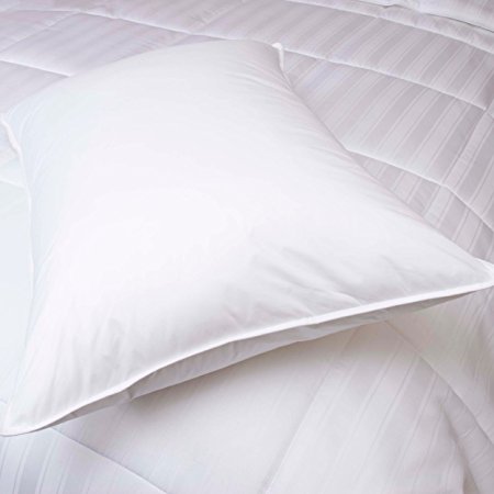 Hypoallergenic 550 Fill Power White Down Pillow - Soft Medium Density - Hotel Bedding Collection (Queen)