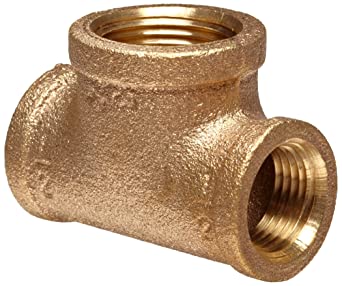 Anderson Metals 38106-161604 Brass Threaded Pipe Fitting, Reducing Tee, 1" x 1" x 1/4" Female