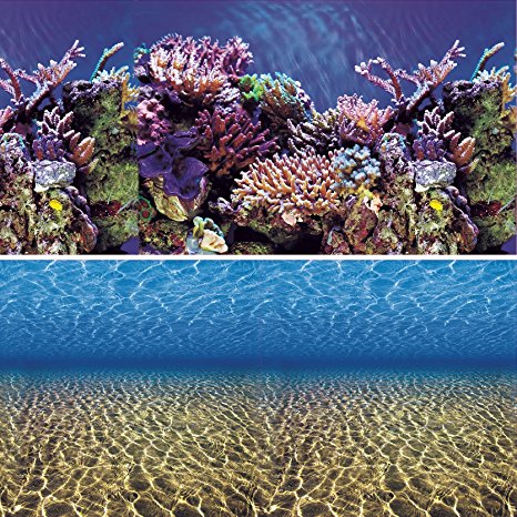 Vepotek Aquarium Background Ocean Seabed /Coral Reef Double sides