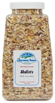 Harmony House Foods, Dried Shallots, Chopped, 12 Ounce Quart Size Jar