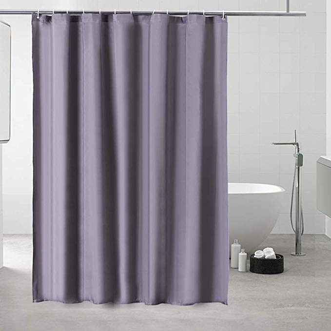 Wei Xu Shower Curtain Fabric 71 by 79 inches Longer Length Hotel Quality Waterproof Spa Bathroom Curtains with Grommets (Dark Grey, 71" X 79")