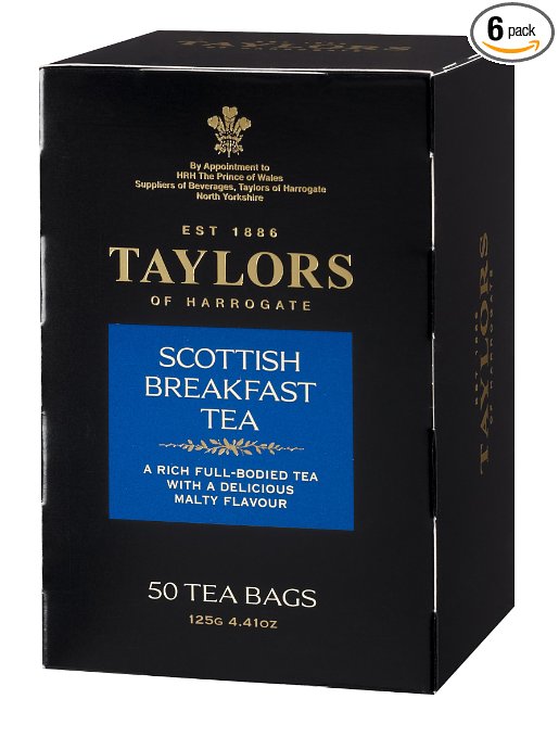 Taylors of Harrogate Scottish Breakfast Tea, 50-Count Tea Bags (Pack of 6)