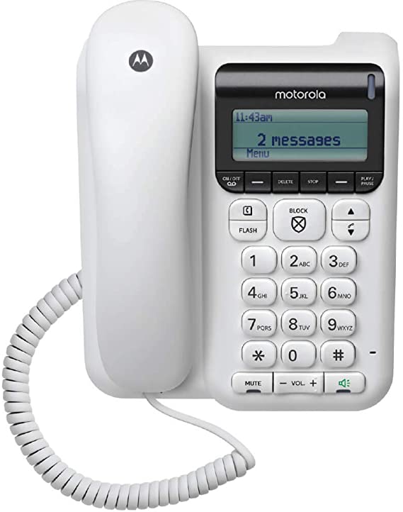 Motorola CT610 Corded Telephone - Answering Machine & Call Blocking