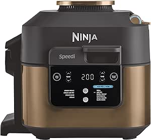 Ninja Speedi Multikocher, 5,7L, 10-in-1 Multicooker, Airfryer Heißluftfritteuse, Slow Cooker Langsamkochen, Grillen, Backen, Schwarz & Kupfer ON400EUCP