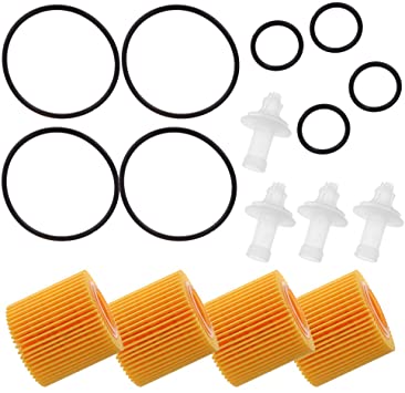 4PCS Engine Oil Filter Kit 04152-YZZA6 For Toyota Prius Corolla Scion IM XD