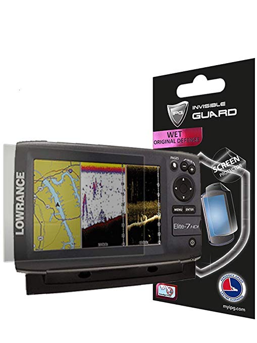 IPG Lowrance Elite 7 HDI Fish Finder Series Invisible Screen Protector Guard Cover Free Lifetime Replacement Warranty Bubble -Free