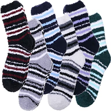 EBMORE Womens Fuzzy Socks Fleece Fluffy Cabin Plush Warm Sleep Soft Cozy Winter Adult Slipper Socks