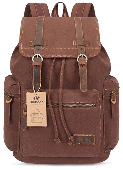 Vintage Canvas Backpacks Mens Rucksacks Casual Canvas Bags ( Coffee)