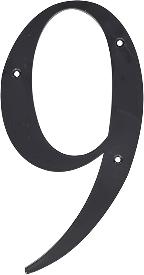 Hillman 847383 Black House Number 9, 6-Inch Nail Plastic