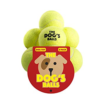 The Dog's Balls 6 Dog Tennis Balls, Premium, Strong Dog Ball, Dog Toy for Puppy Training, Play, Exercise & Fetch. Tough Balls for Chuckit Launchers. The King Kong of Dog Balls