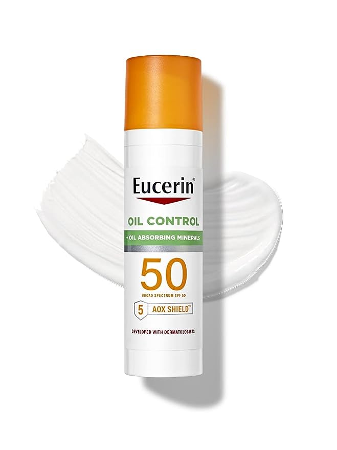 Eucerin Sun Oil Control SPF 50 Face Sunscreen Lotion with Oil Absorbing Minerals, 2.5 Fl Oz