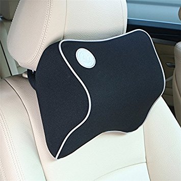 Universal Car Neck Pillow, Driving Comfortable and soft Premium Memory Foam Car Neck Pillow Comfortable Pillow Car Headrest/Protect Neck&Vertebra in travel/office/home/car Black (black)