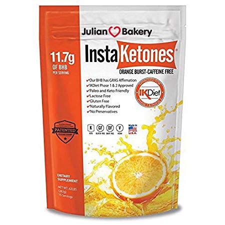 InstaKetones Orange Burst 11.7g GoBHB Per Scoop (Caffeine Free) (15 Servings) Exogenous Ketones .62 lbs