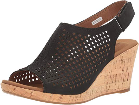 Rockport Women's Briah PERF Sling Wedge Sandal