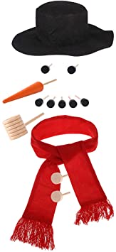 LUOEM Snowman Decorating Dressing Kit Winter Holiday Outdoor Toys Hat Scarf Pipe Eyes Mouth Button Nose Snowman Making Building Accessories