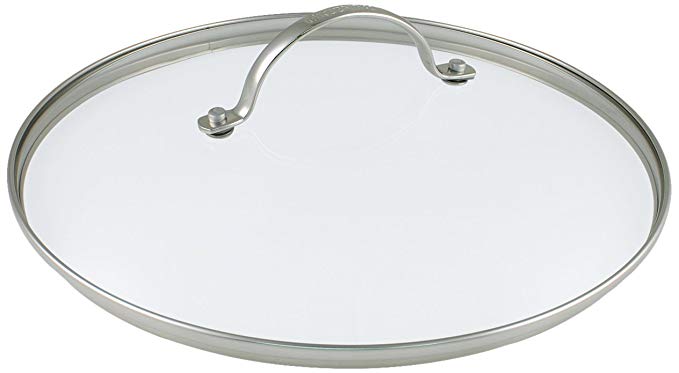 GreenPan CW000084-004 Dishwasher/OvenSafe Tempered Glass Lid Transparent - Stainless Steel Rim - Metal Handle - 28cm