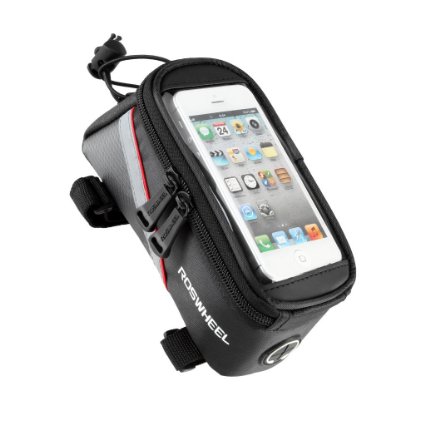 LoHai [SHIP FROM USA!!] Bicycle Top Tube Frame Cycling Pannier Water Resistant Bike Bag & Mobile Phone Screen touch Holder Mount Fits Phones iPhone Samsung LG Sony Nexus HTC