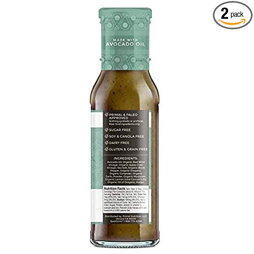Primal Kitchen - Greek Vinaigrette, Made with Avocado Oil and Organic Oil of Oregano, Organic Ingredients - Vegan & Paleo Approved (8 Ounce, 2 pack)