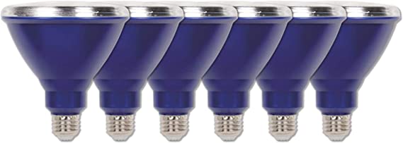 Westinghouse Lighting 3315120 3315100 100-Watt Equivalent PAR38 Flood Blue Outdoor Weatherproof LED Light Bulb with Medium Base (6 Pack), Six Pack 33151, 6