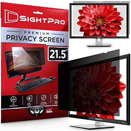 SightPro 21.5 inch Computer Privacy Screen Filter (Black) - Privacy Protector for 21.5" 16:9 Widescreen Monitor