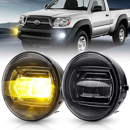 SUPAREE LED Fog Light Assembly with Switchback Dual Color White/Yellow for Tacoma 2005-2011/ Tundra 2007-2013/ Solara 2004-2006/ Sequoia 2008-2015