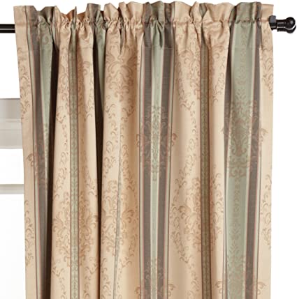 Arlee 52-Inch by 95-Inch Tuscan Stripe Thermal Backed Pole Top Panel, Sage