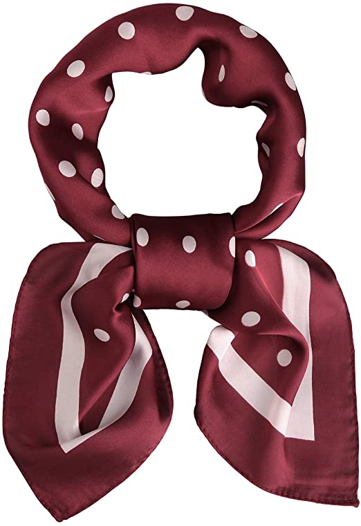 SOJOS Vintage Bandanas Square Polka Dot Scarfs for Women 27'' x 27'' Silk Like Scarf Neckerchief Grace SC317