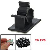 25 Pcs Black Adhesive Backed Nylon Wire Adjustable Cable Clips Clamps