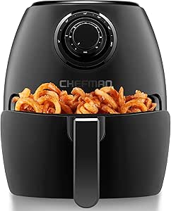 Chefman TurboFry 3.5 Litre Air Fryer Oven w/Dishwasher-safe Basket and Dual-control Temperature, 1300W Power, 60-minute Timer & 15-cup Capacity, Uses No Oil, BPA-free, Matte Black