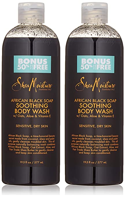 Shea Moisture African Black Soap Body Wash | 19.5 Fl Oz | Pack of 2