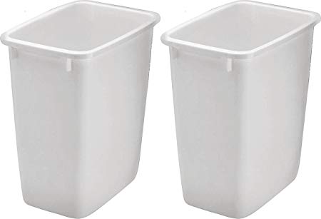 Rubbermaid 2806TP-WHT 36QT Open Wastebasket, White (Pack of 2)